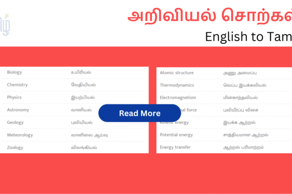 அறிவியல் வார்த்தைகள் | English to Tamil